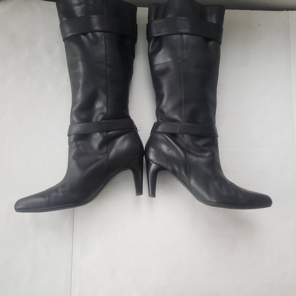 ECCO TALL BRISTOL HIGH HEEL MOTO STYLE BUCKLE BOOTS BLACK SIZE 40 or 9/9… - Picture 6 of 12
